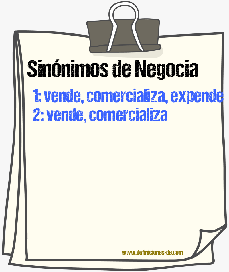 Sinónimos de negocia