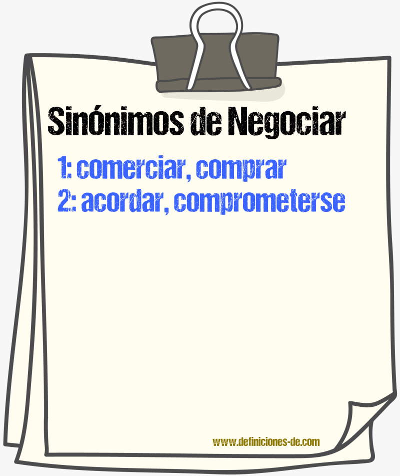 Sinnimos de negociar