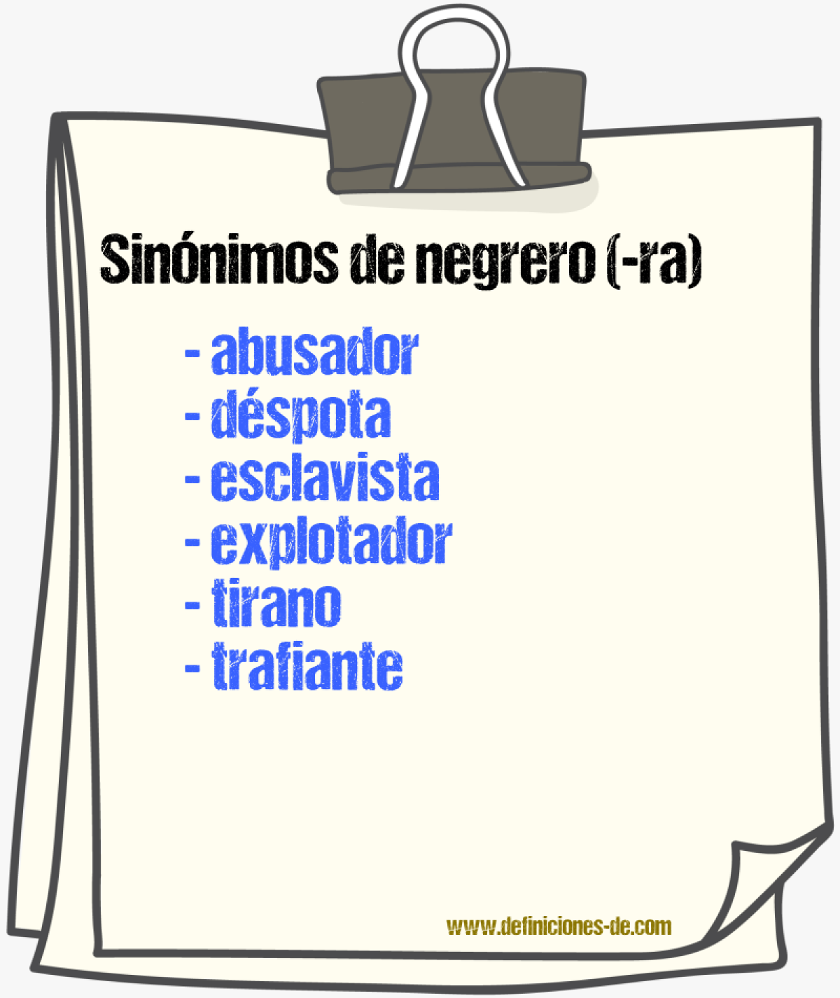 Sinnimos de negrero