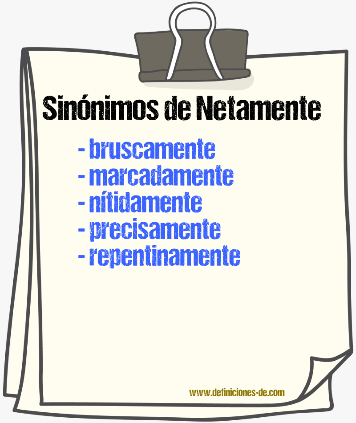 Sinnimos de netamente