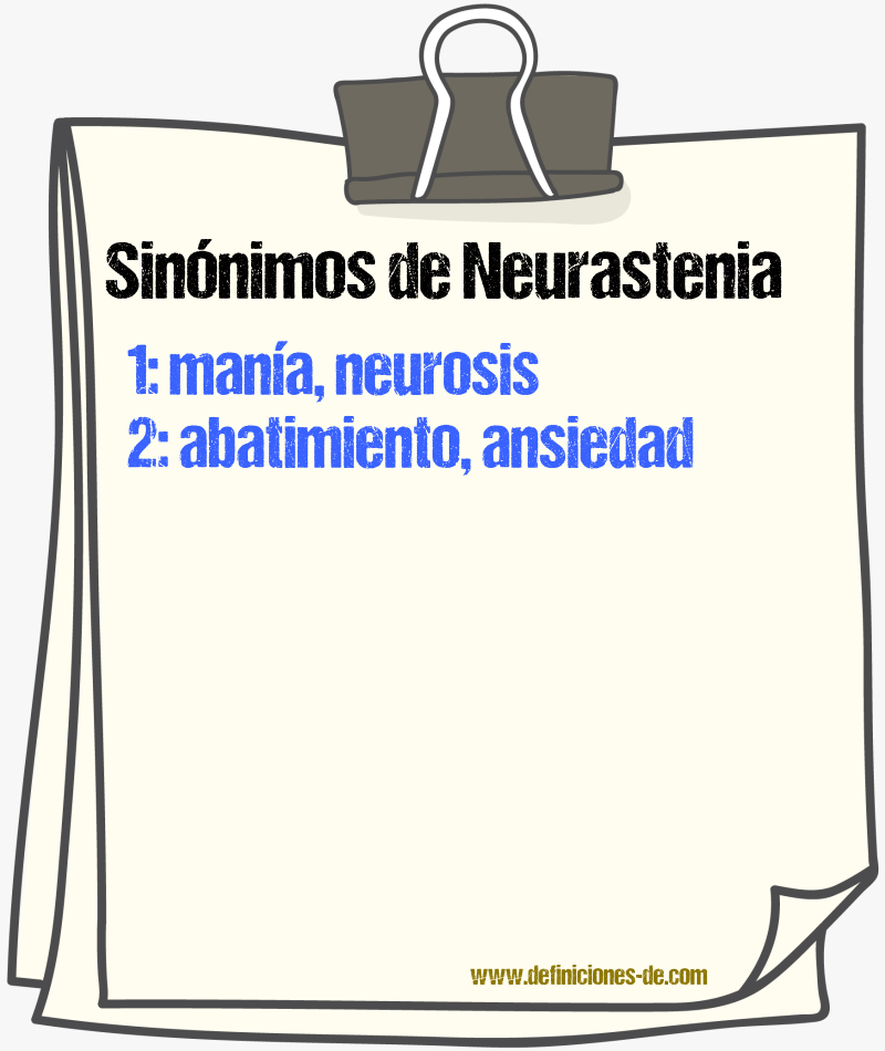 Sinnimos de neurastenia