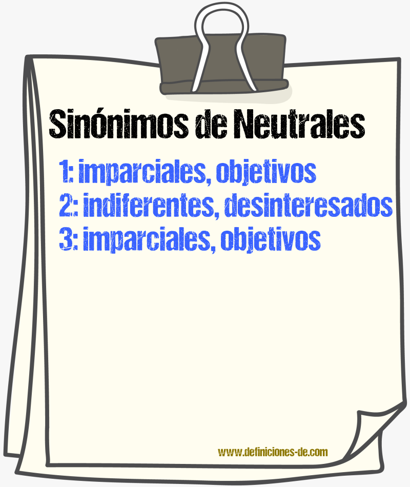 Sinónimos de neutrales