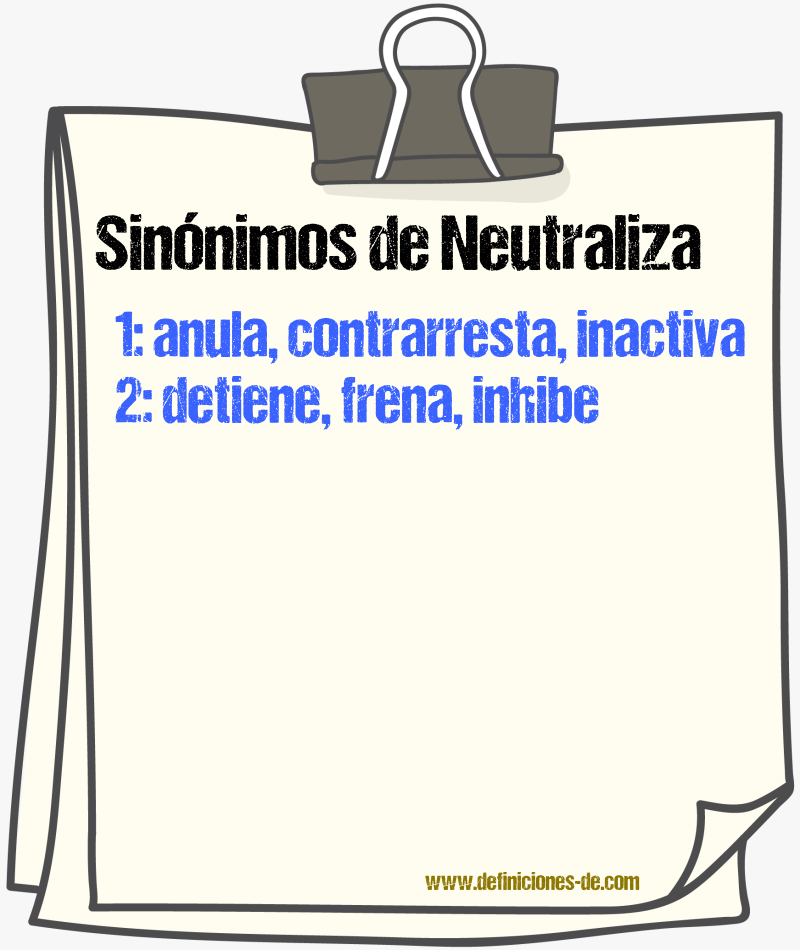 Sinónimos de neutraliza