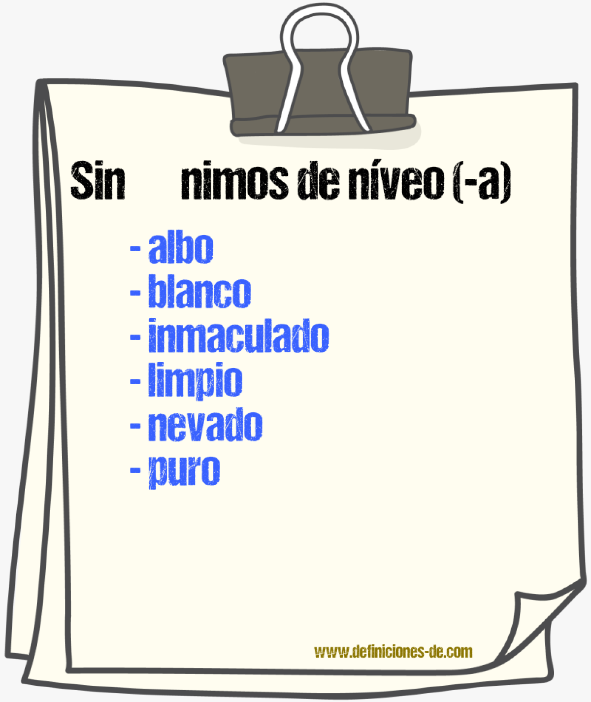 Sinnimos de nveo