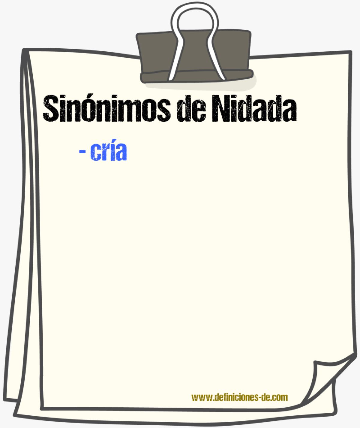 Sinnimos de nidada