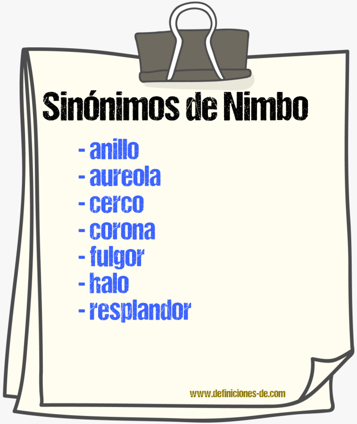 Sinnimos de nimbo