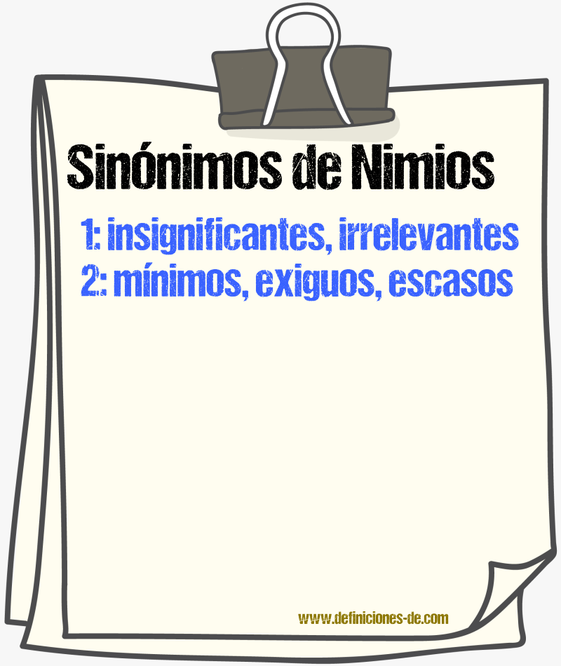 Sinónimos de nimios