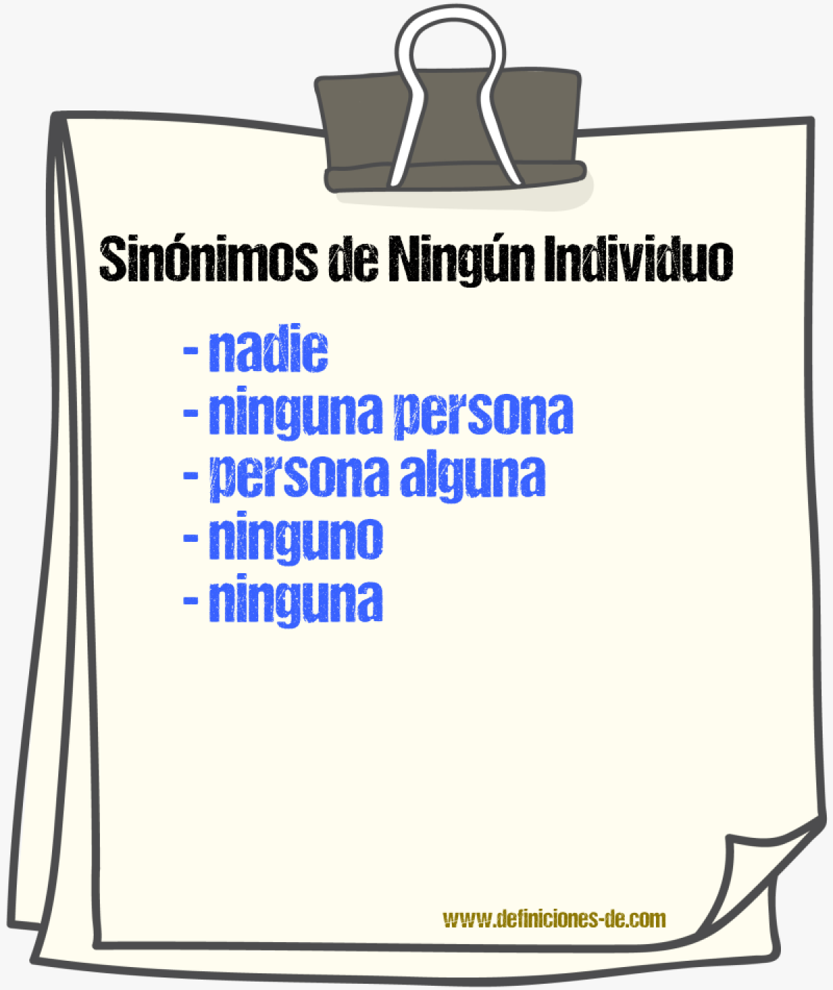Sinónimos de ningún individuo