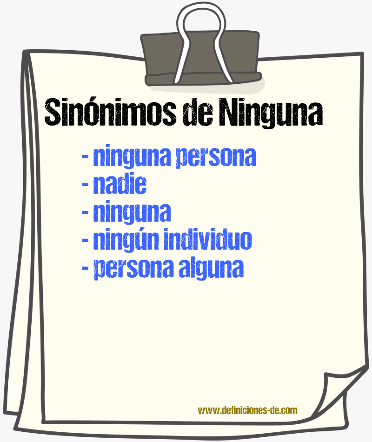 Sinónimos de ninguna