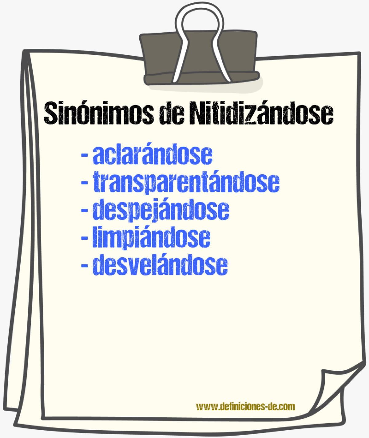 Sinónimos de nitidizándose