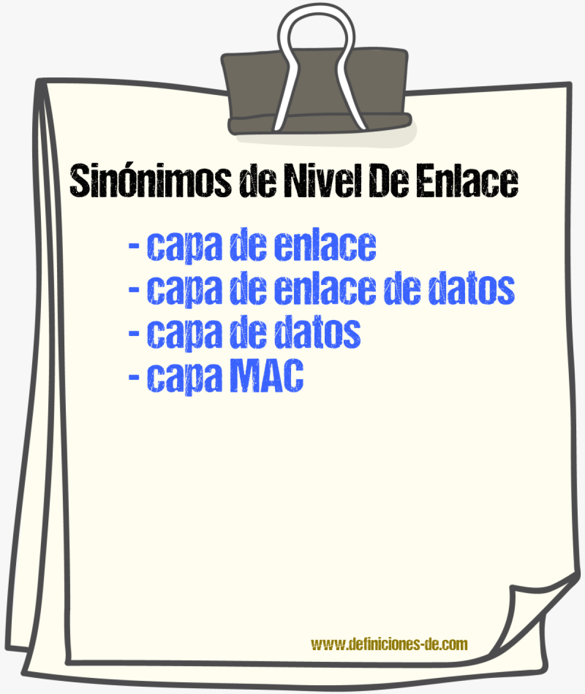 Sinónimos de nivel de enlace