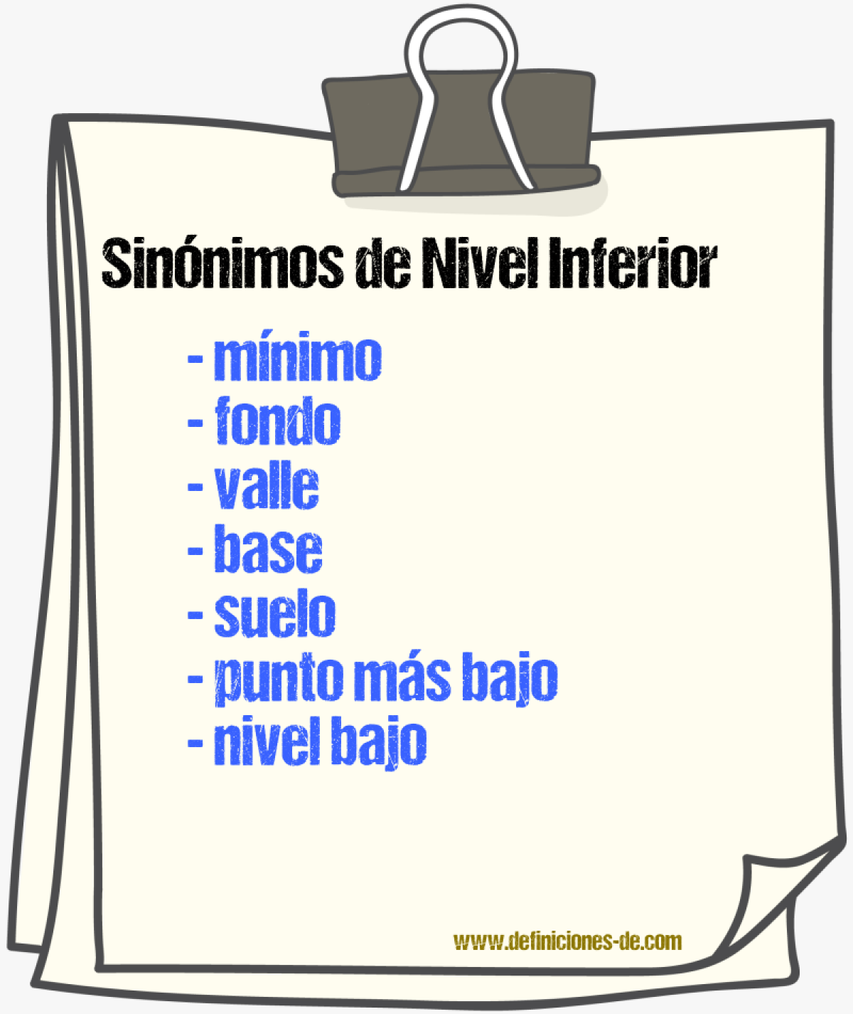 Sinónimos de nivel inferior