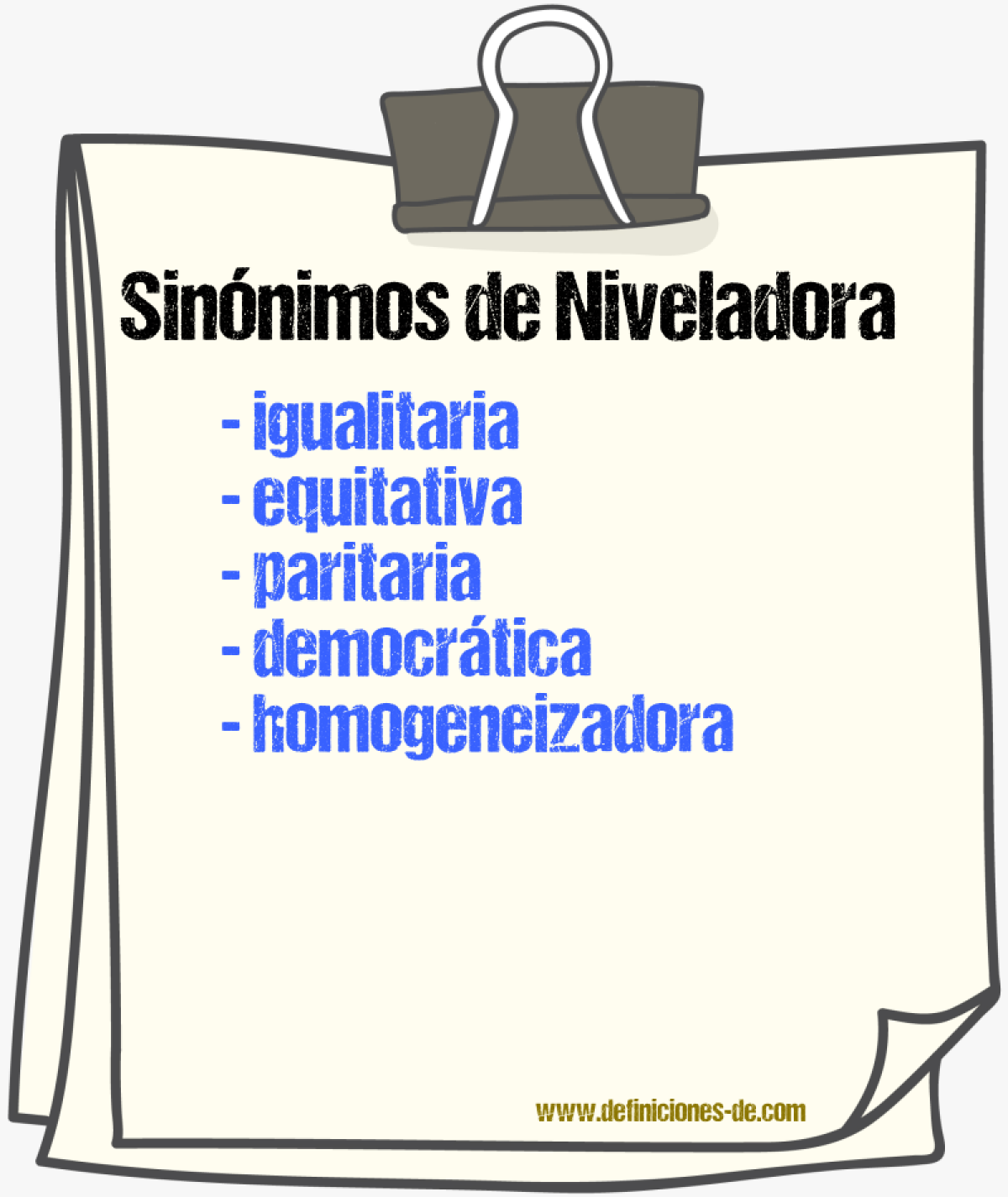 Sinónimos de niveladora