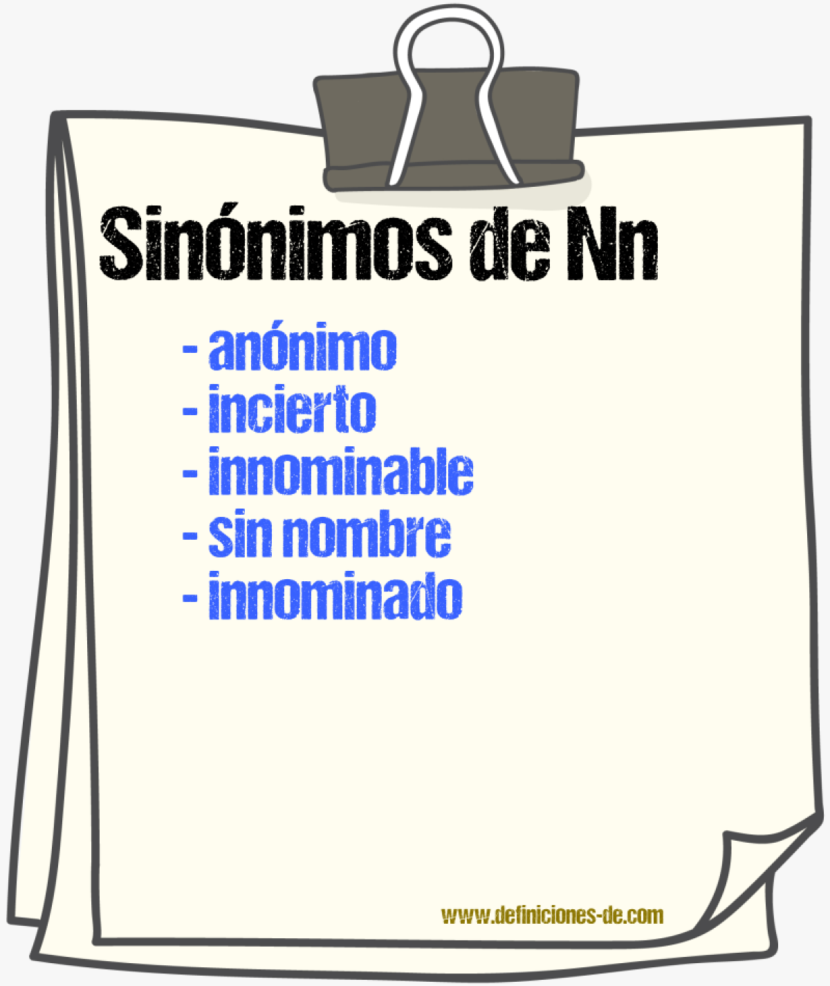 Sinnimos de nn