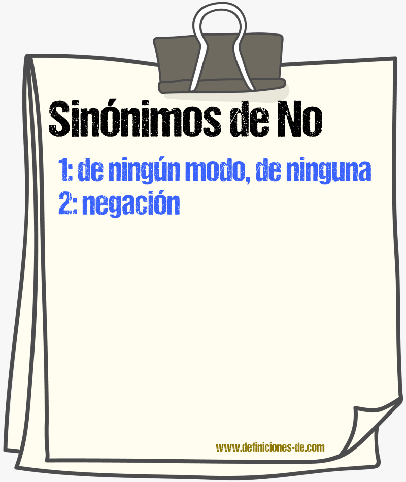 Sinnimos de no