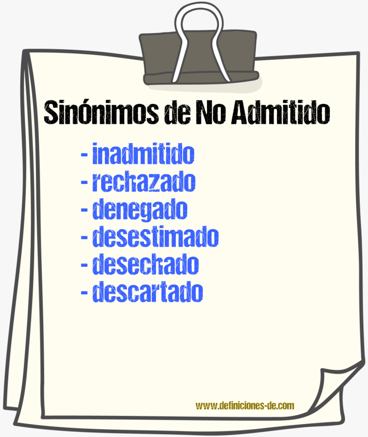 Sinónimos de no admitido