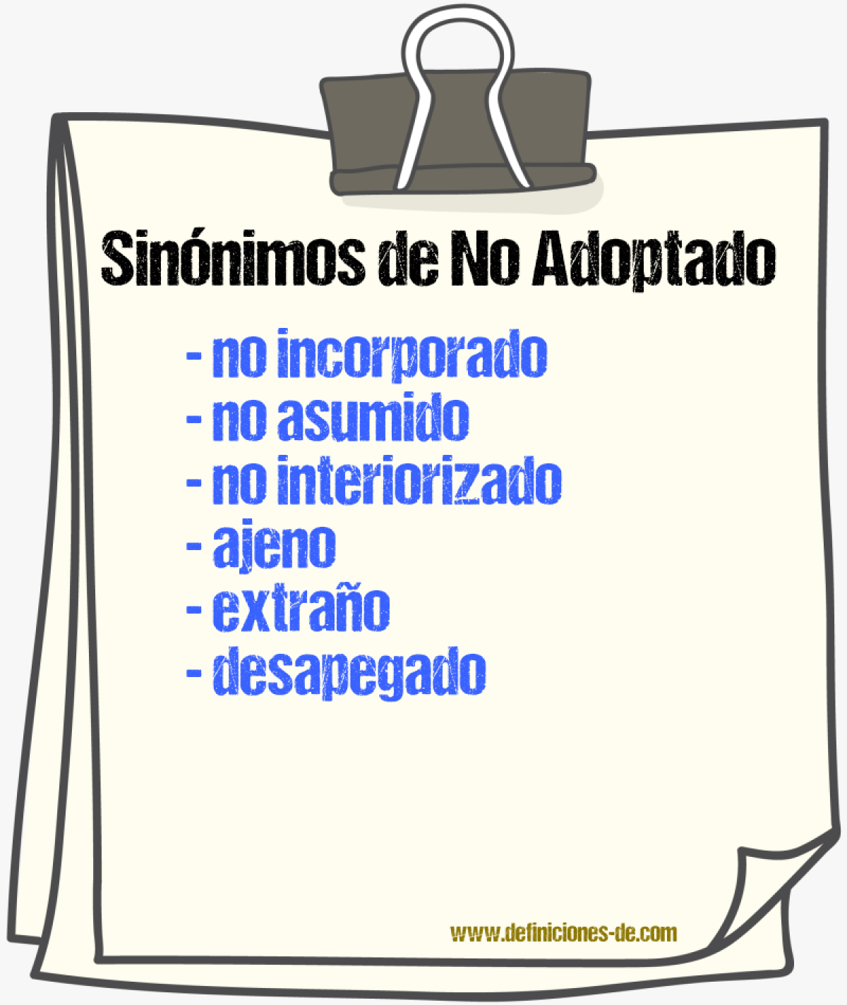 Sinónimos de no adoptado