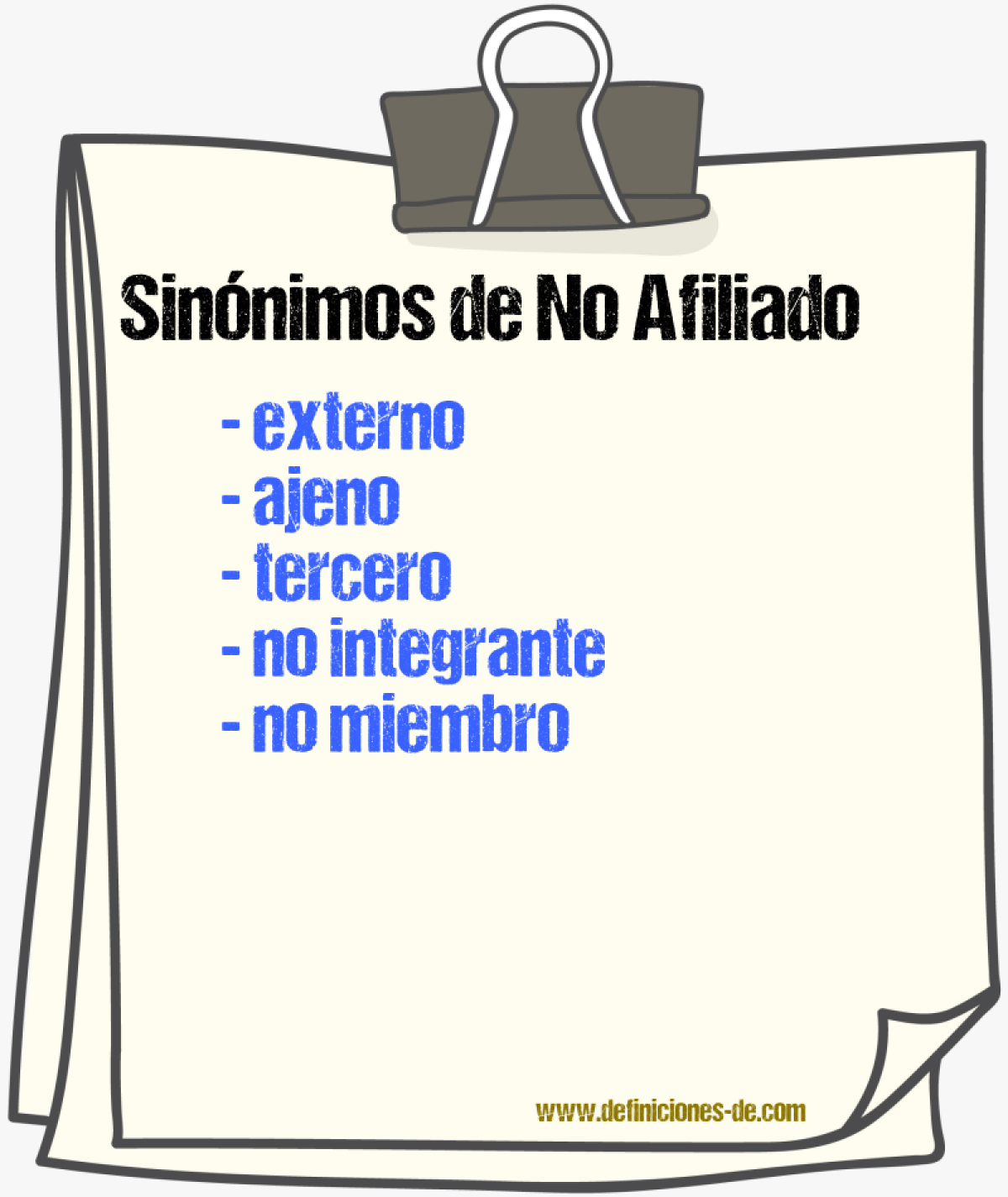 Sinónimos de no afiliado