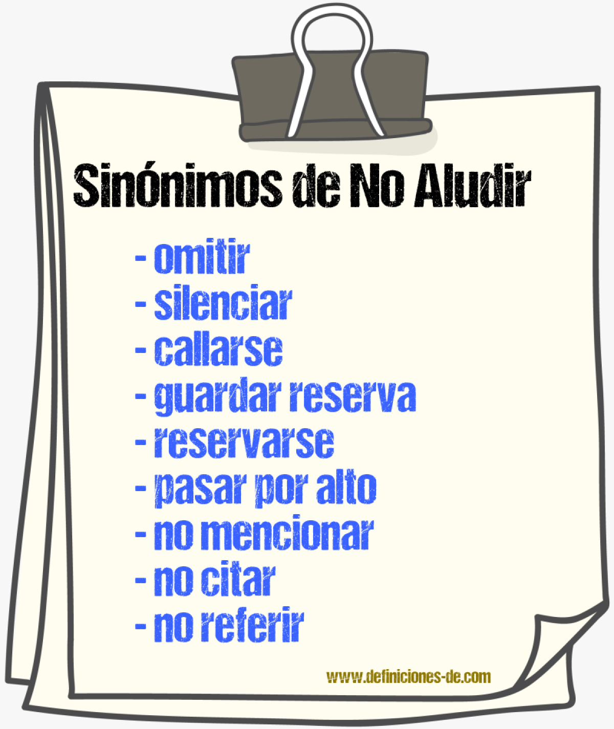 Sinónimos de no aludir