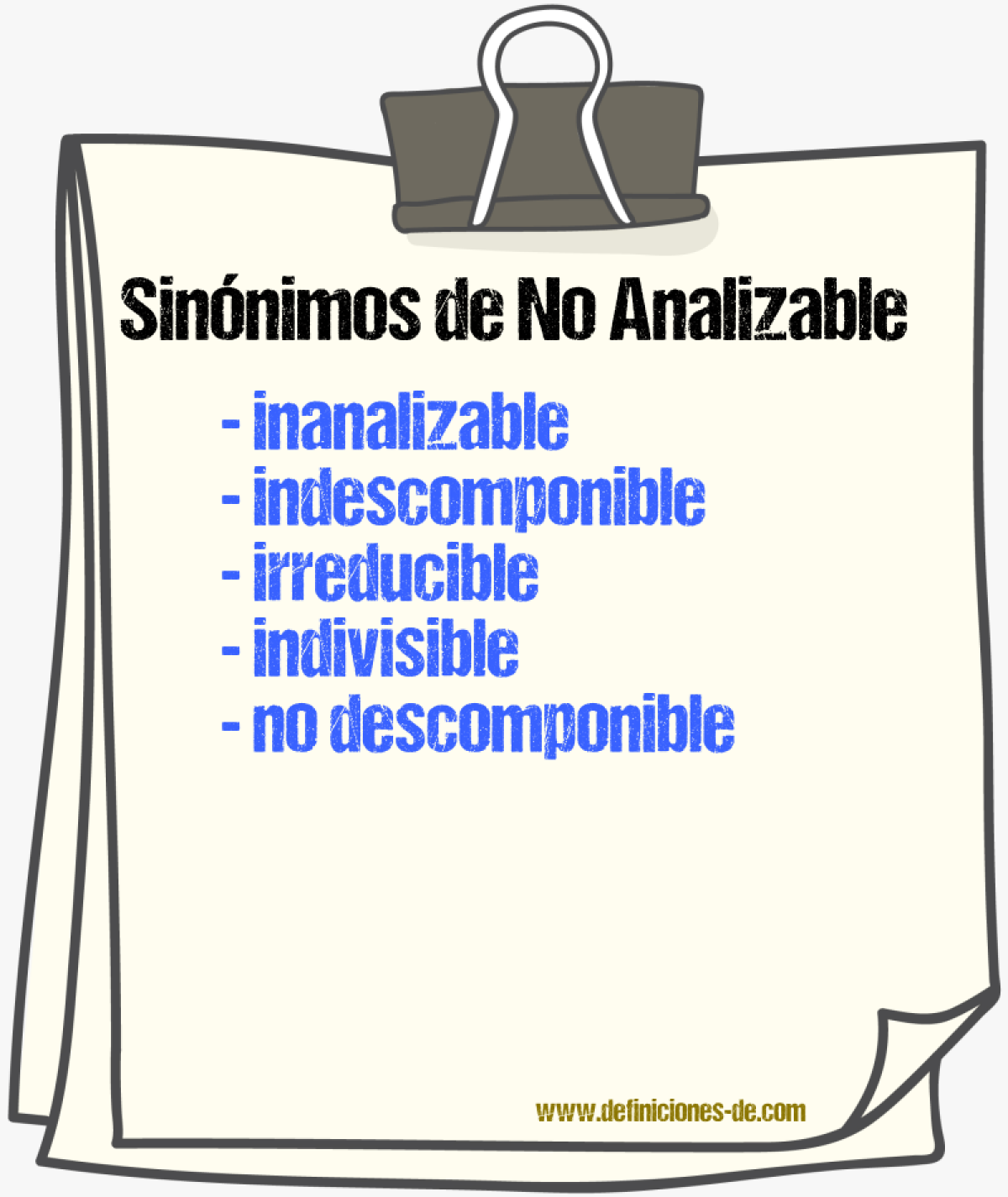Sinónimos de no analizable