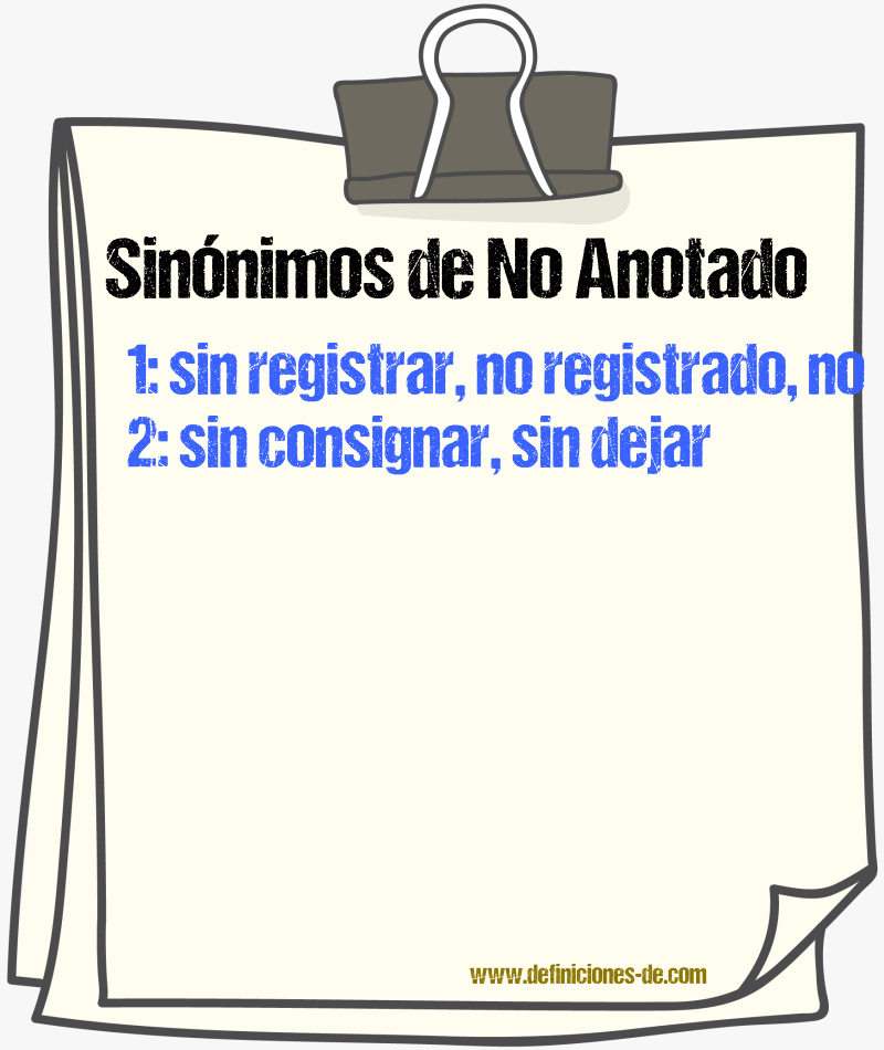 Sinónimos de no anotado