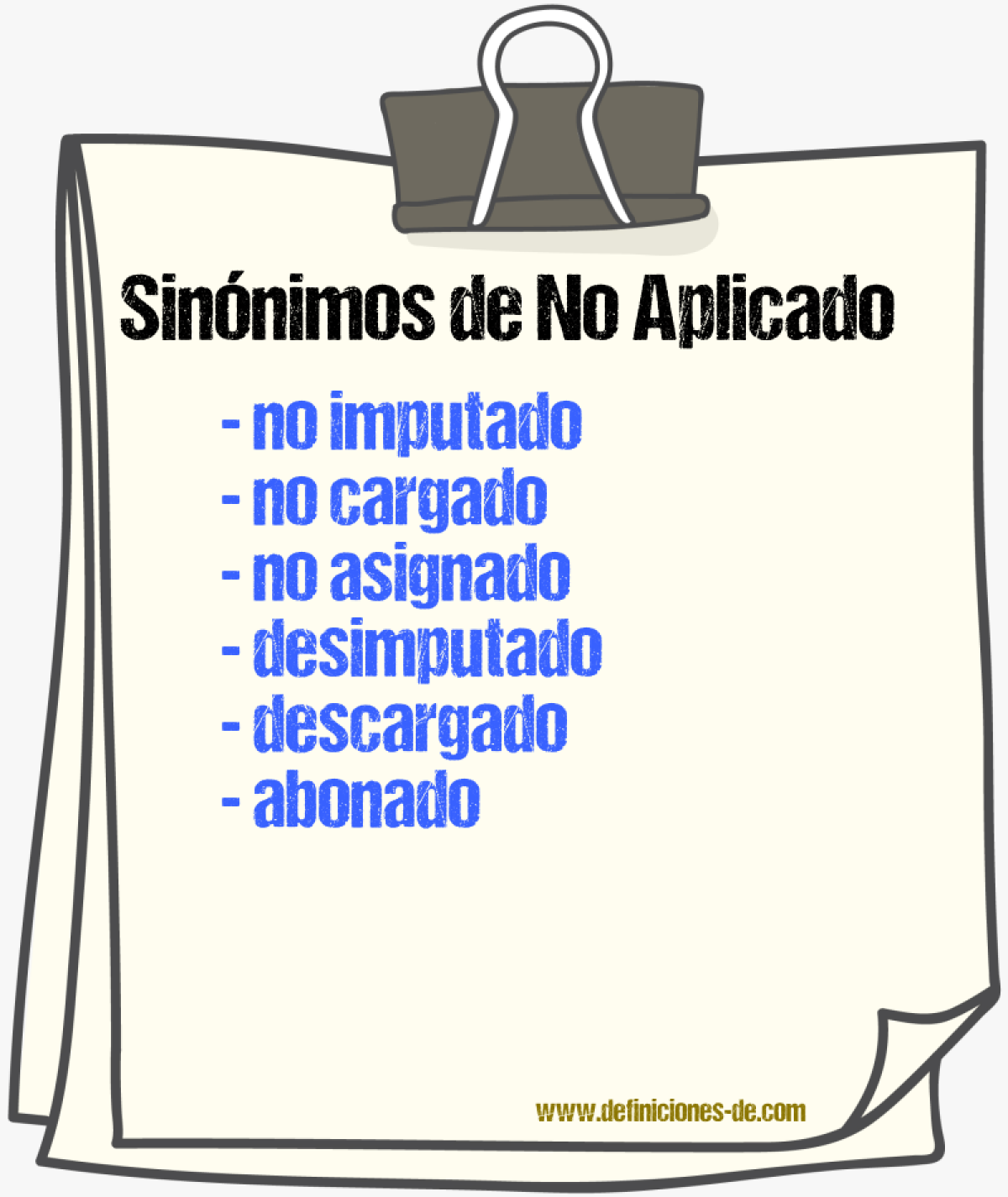 Sinónimos de no aplicado