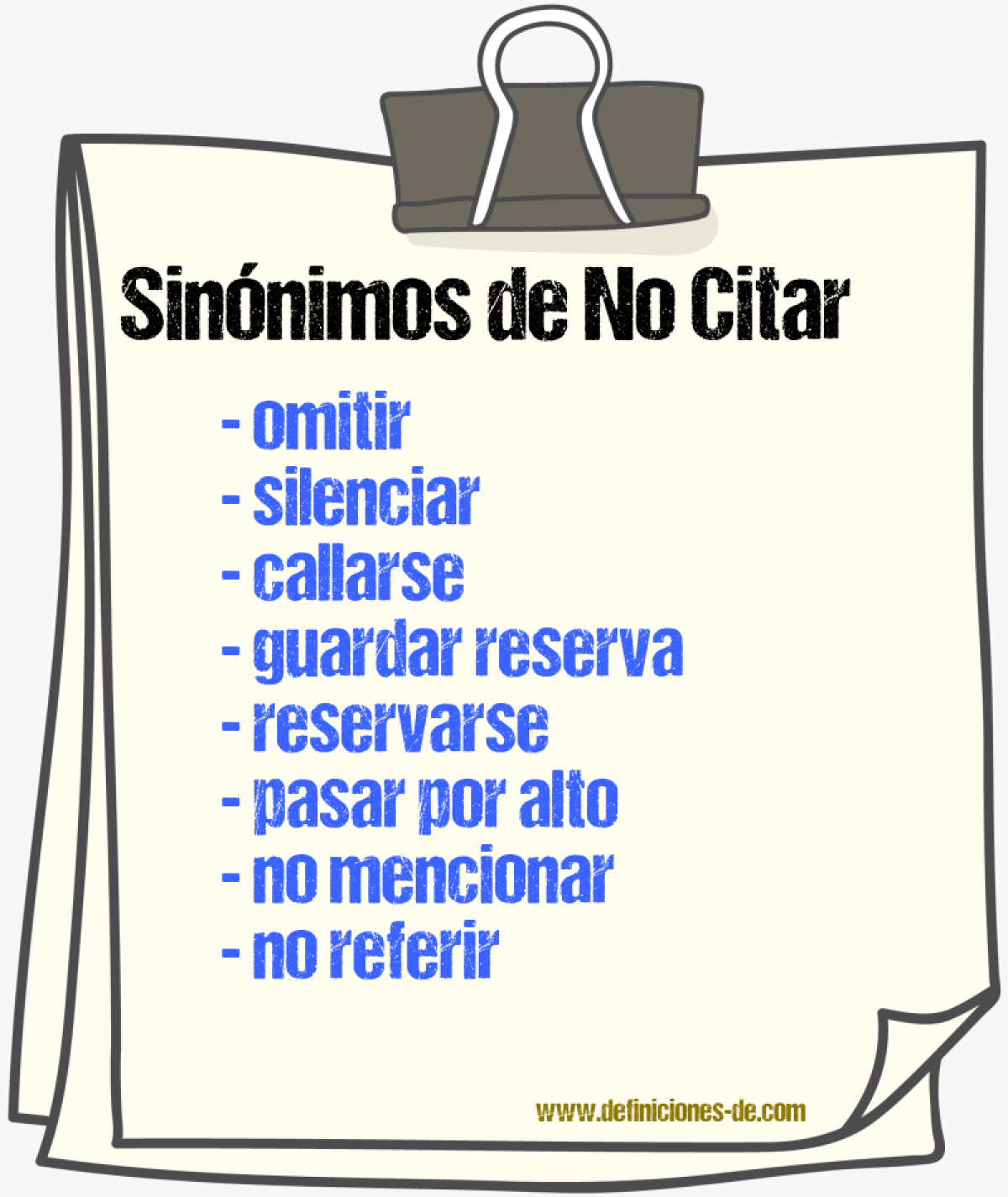 Sinónimos de no citar