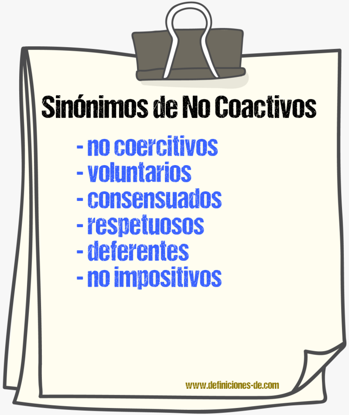 Sinónimos de no coactivos