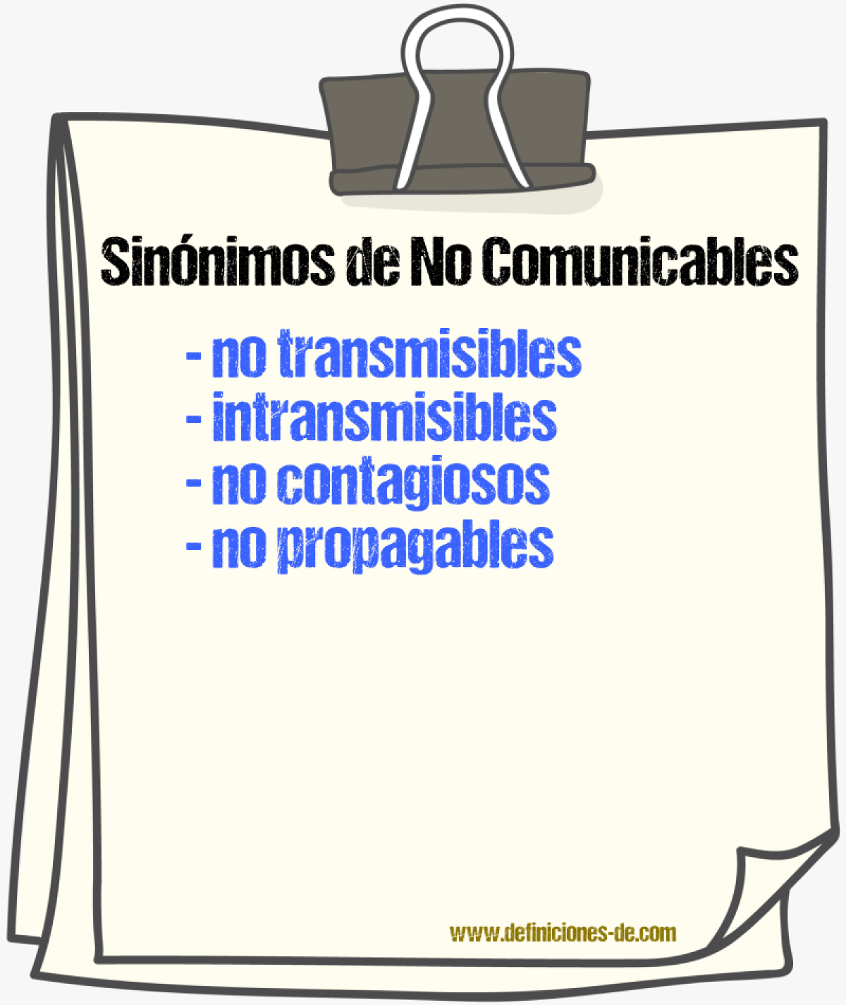 Sinónimos de no comunicables