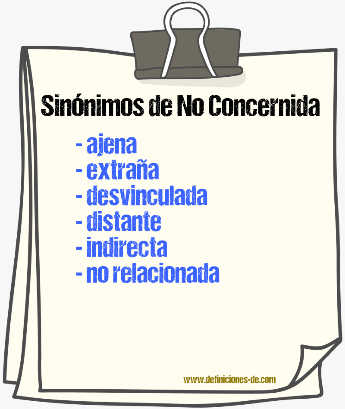 Sinónimos de no concernida