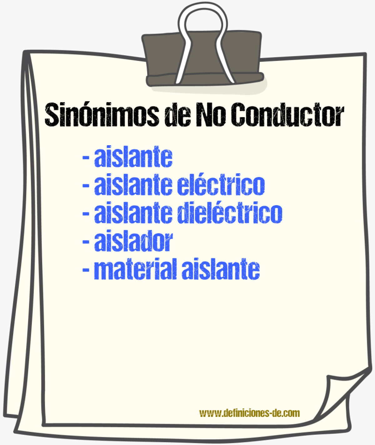 Sinónimos de no conductor