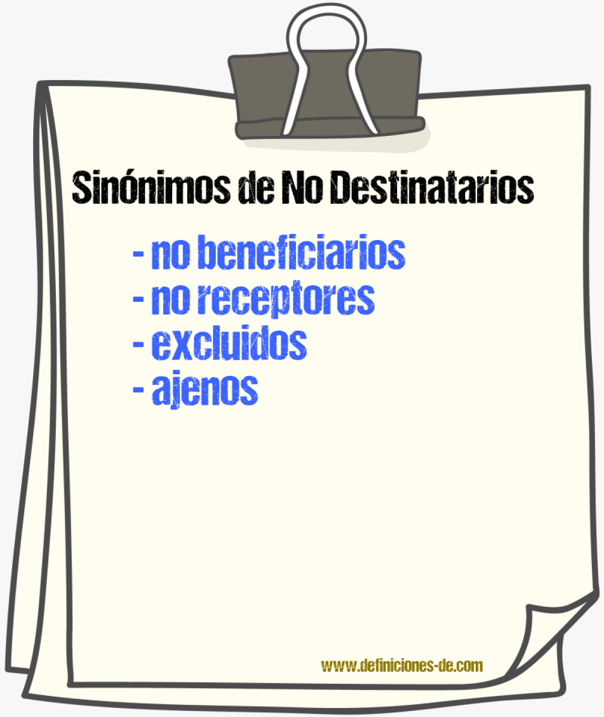 Sinónimos de no destinatarios