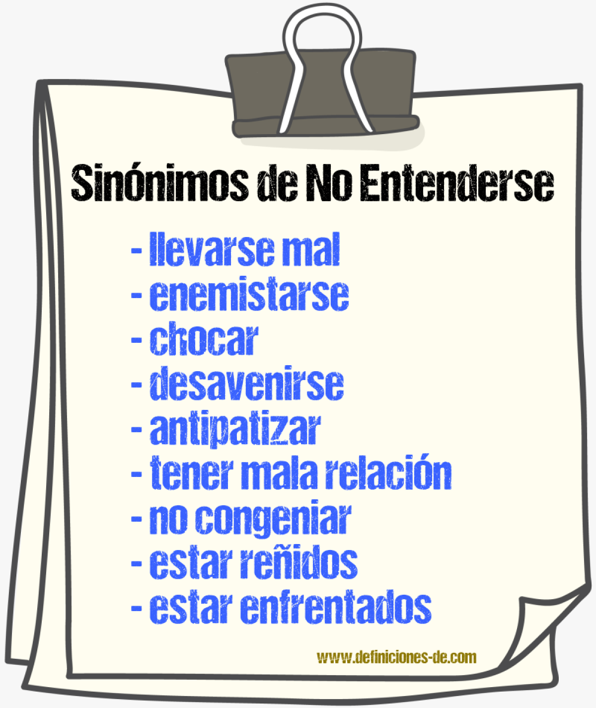 Sinónimos de no entenderse