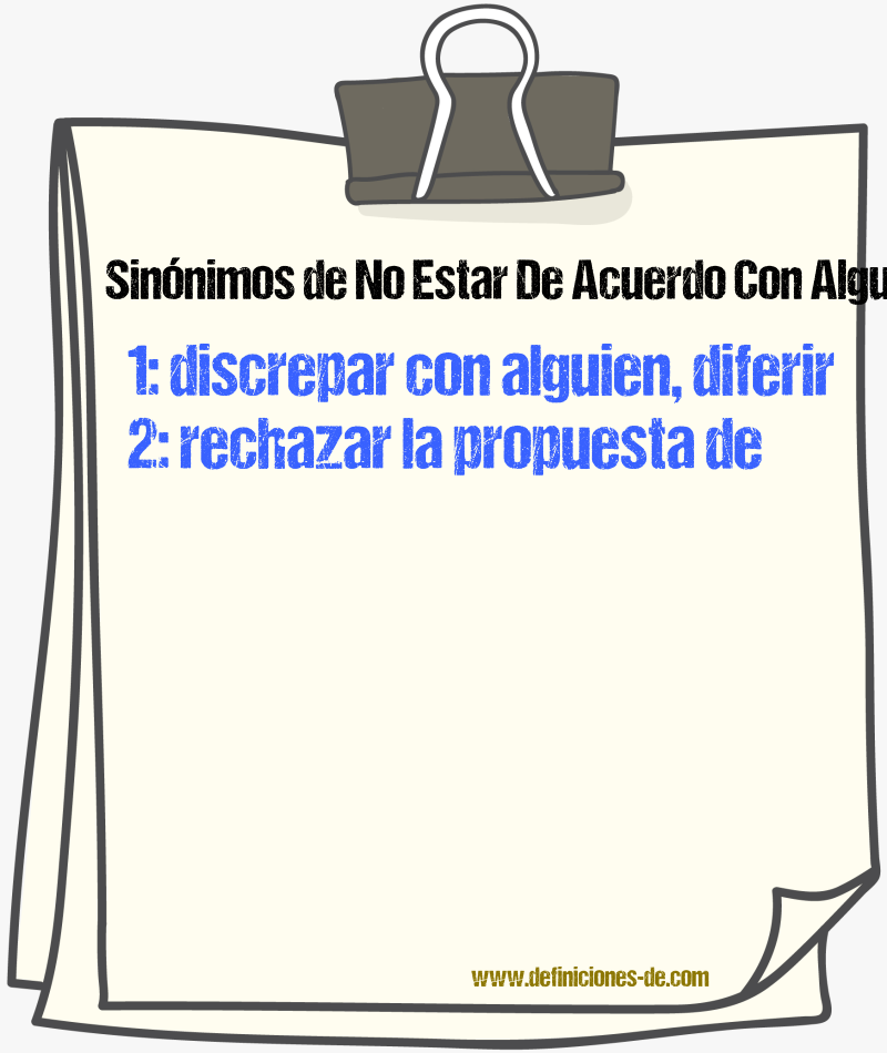 Sinónimos de no estar de acuerdo con alguien