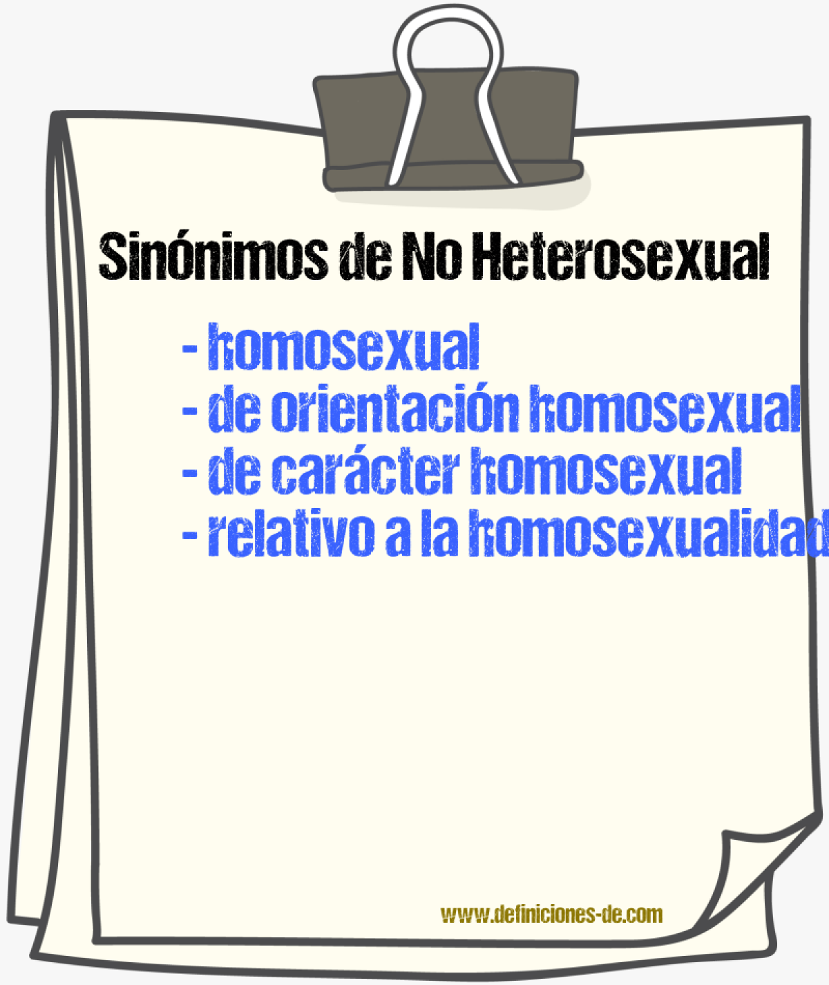 Sinónimos de no heterosexual