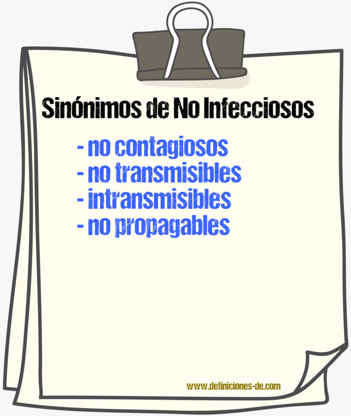 Sinónimos de no infecciosos