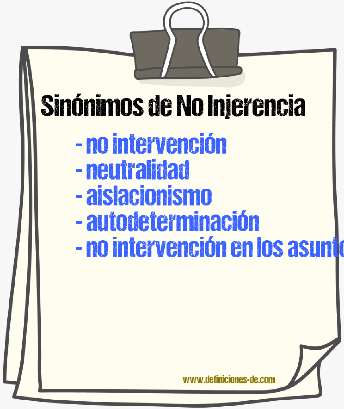 Sinónimos de no injerencia