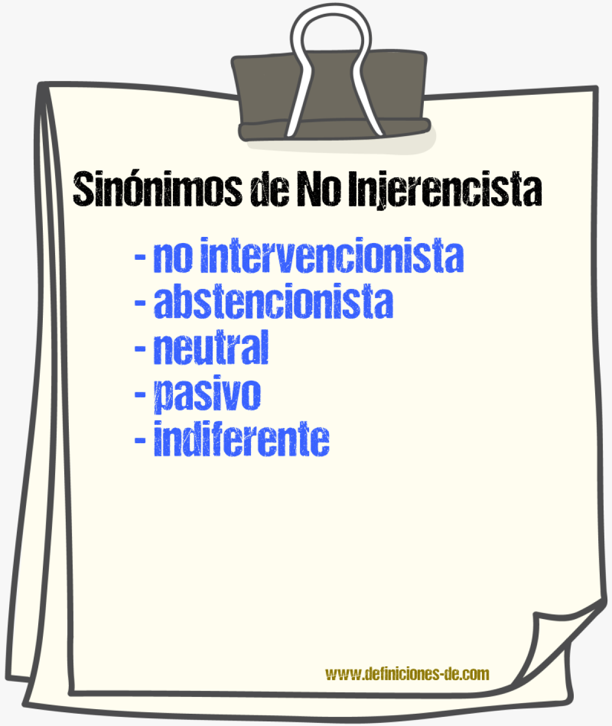 Sinónimos de no injerencista