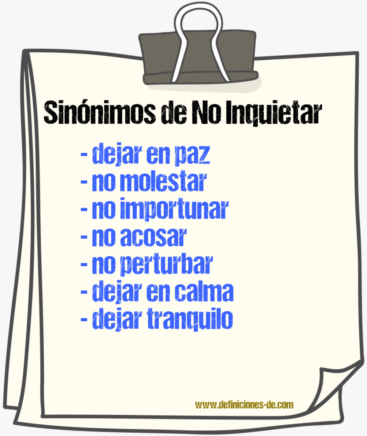 Sinónimos de no inquietar