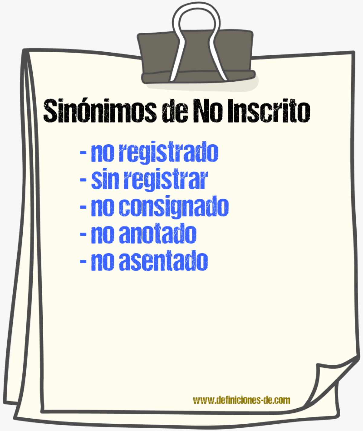 Sinónimos de no inscrito