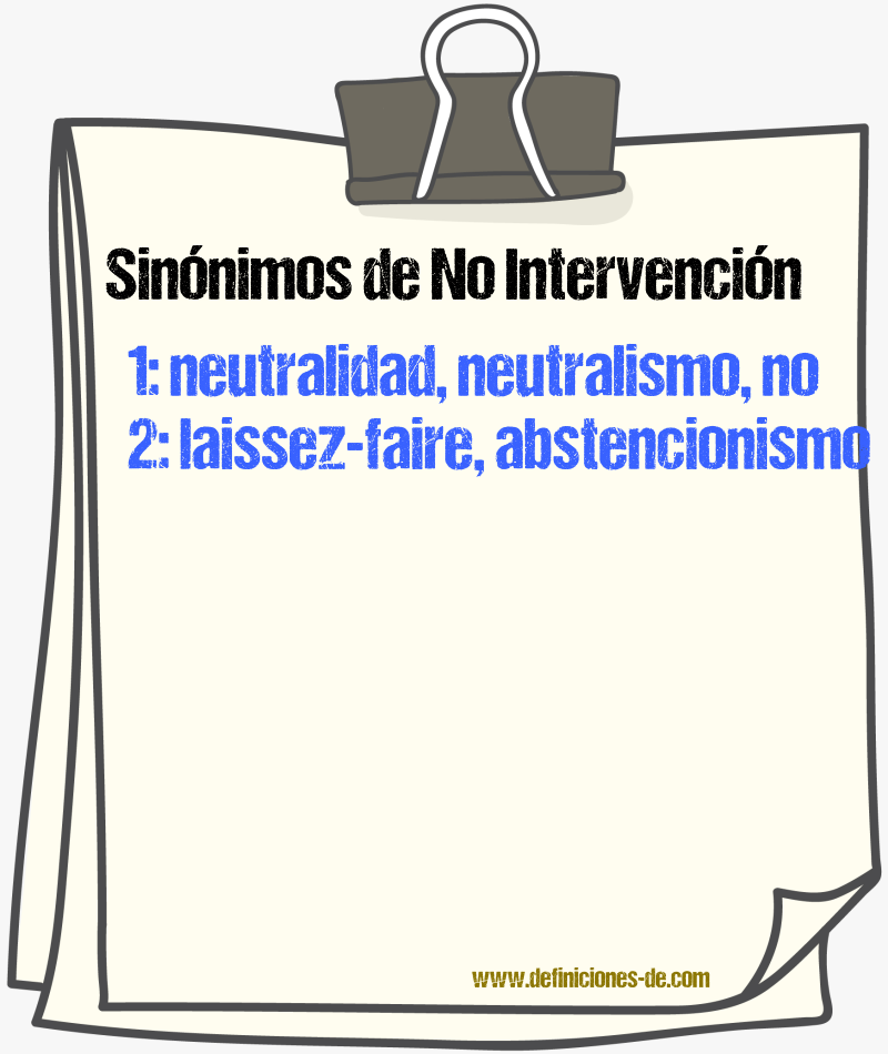 Sinónimos de no intervención