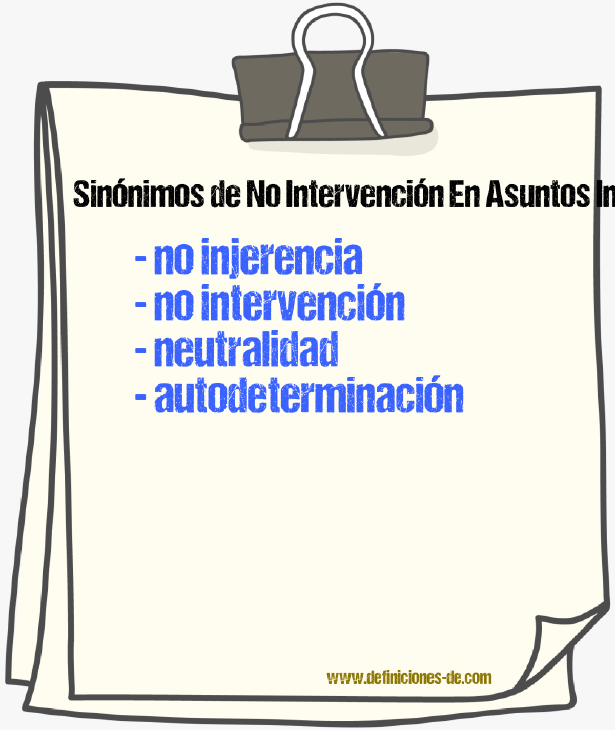Sinónimos de no intervención en asuntos internos