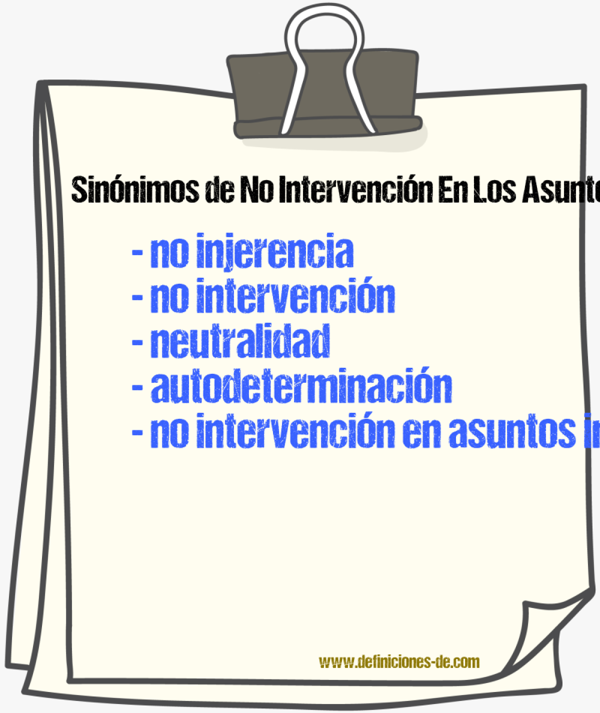 Sinónimos de no intervención en los asuntos internos