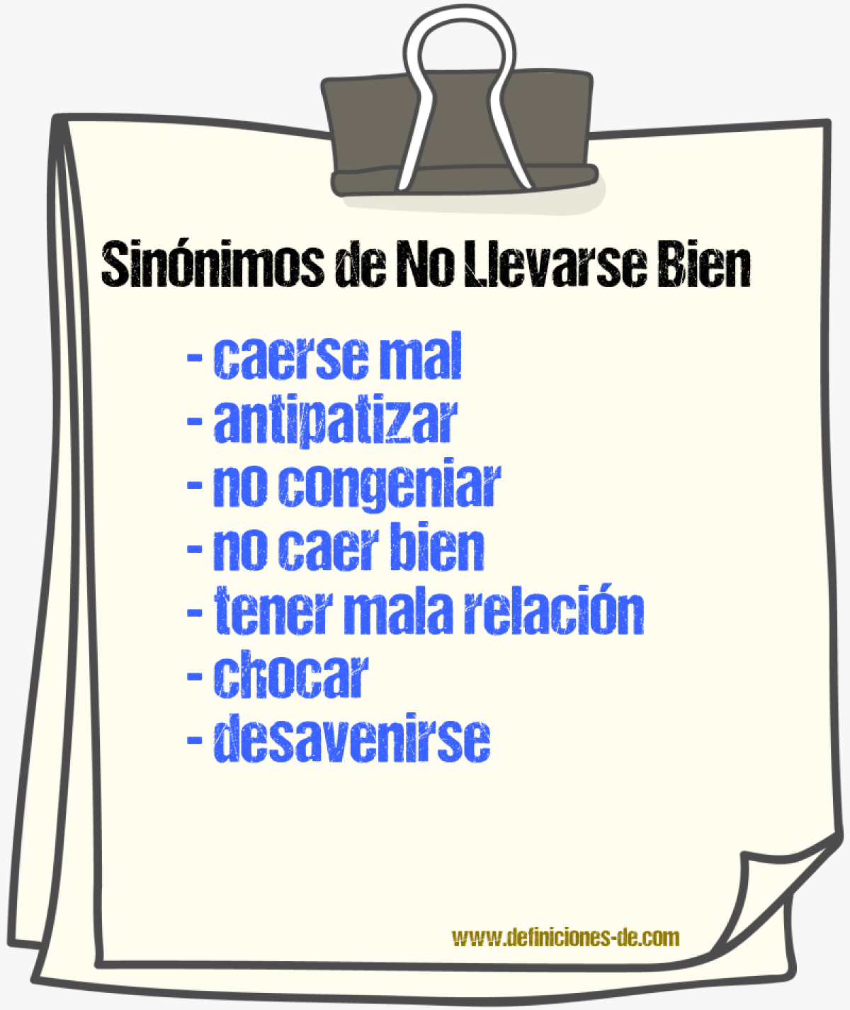 Sinónimos de no llevarse bien