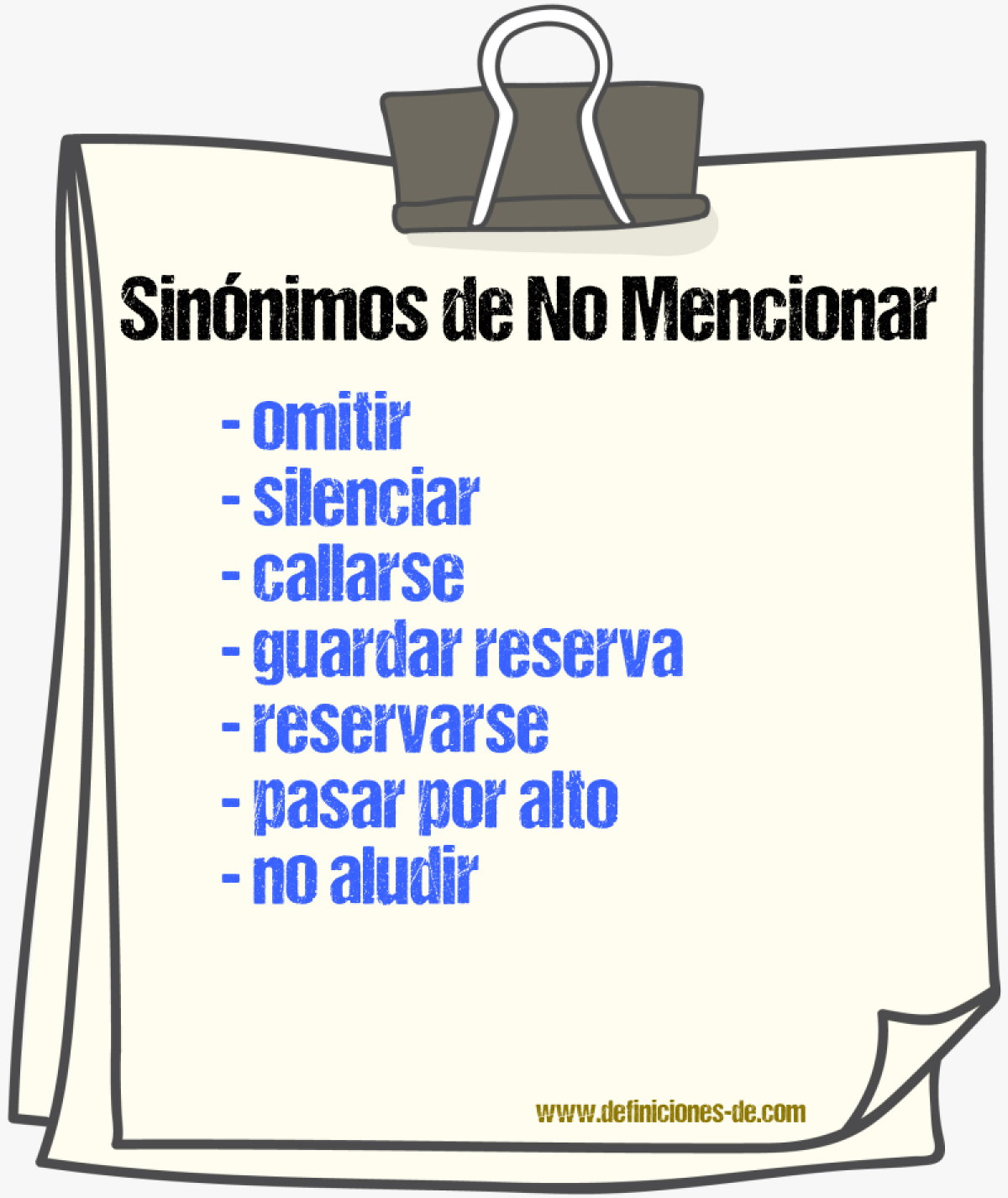 Sinónimos de no mencionar