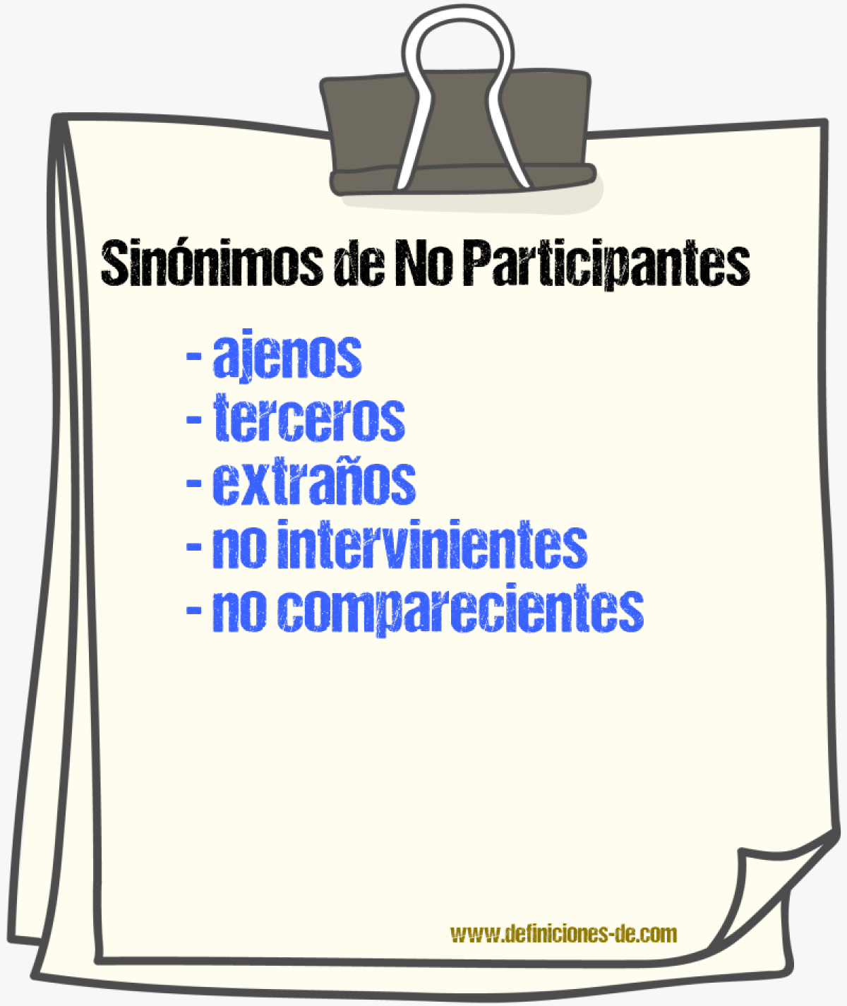 Sinónimos de no participantes