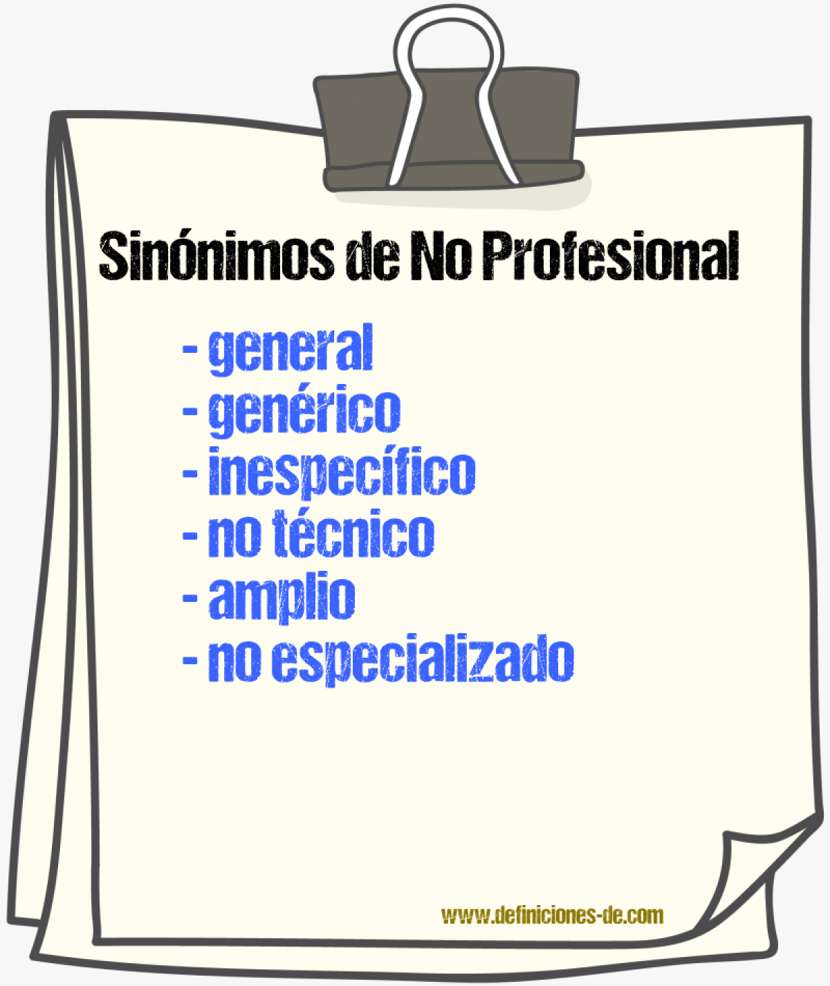 Sinónimos de no profesional