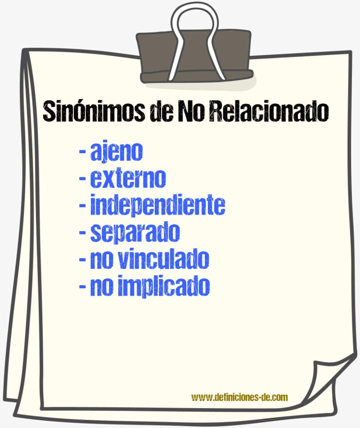 Sinónimos de no relacionado