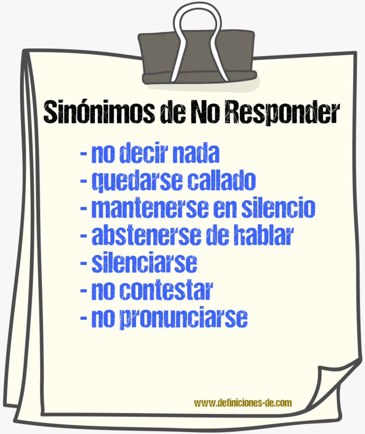 Sinónimos de no responder