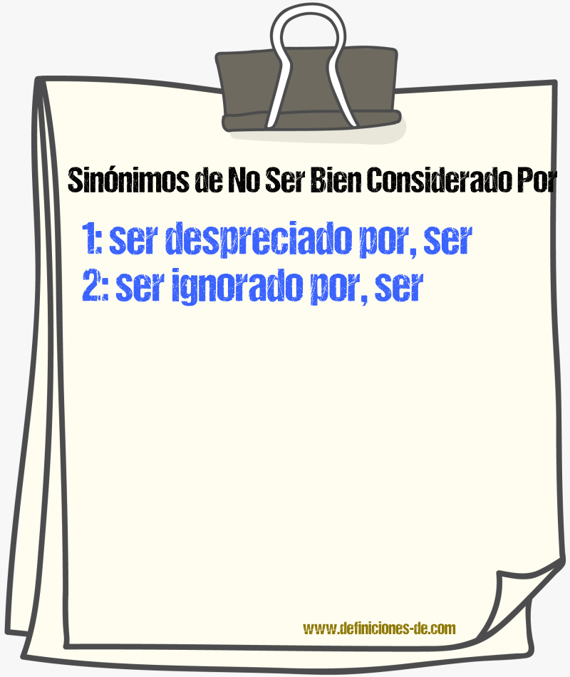 Sinónimos de no ser bien considerado por